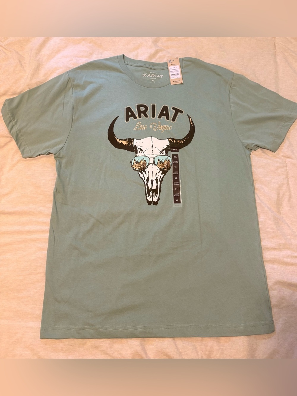 Ariat Mint Graphic Skull Tee with Sunglass Detail